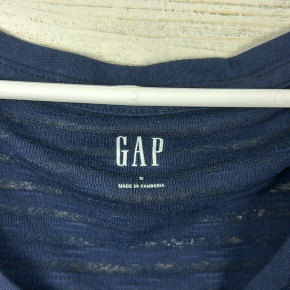 GAP Womens Small Navy Blue Stripe Soft Short Sleeve Lightweight T-Shirt Top NEW - Picture 4 of 6